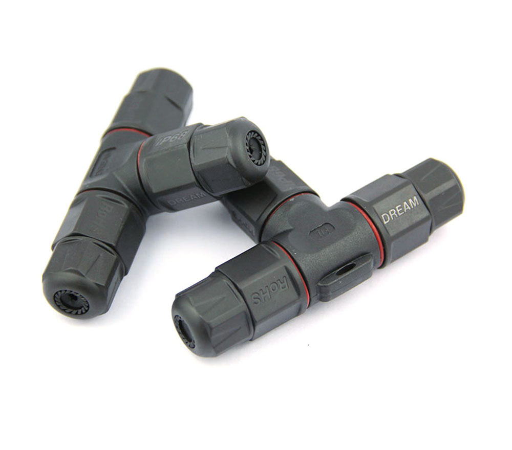 UL認證IP68 2 3 4芯T三通防水接頭LED電線連接器防水連接器