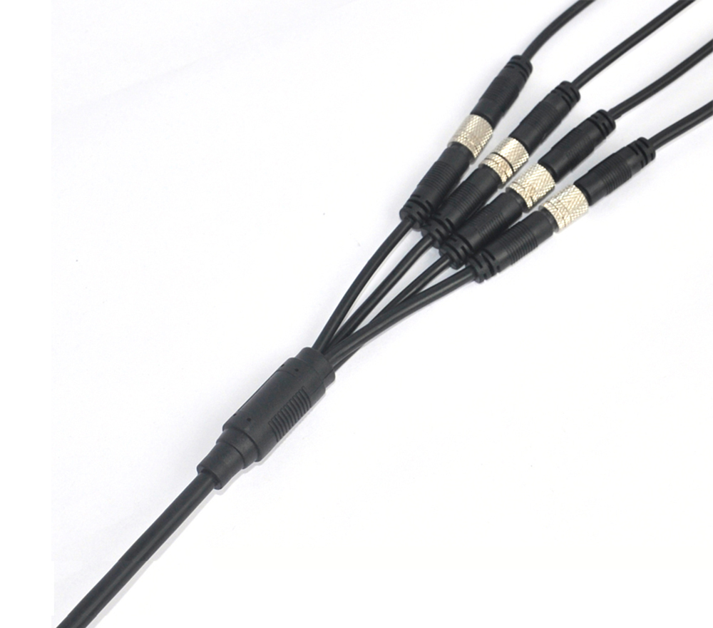 Y型連接器 電動(dòng)自行車防水接頭 一拖五公母插頭 電池連接器