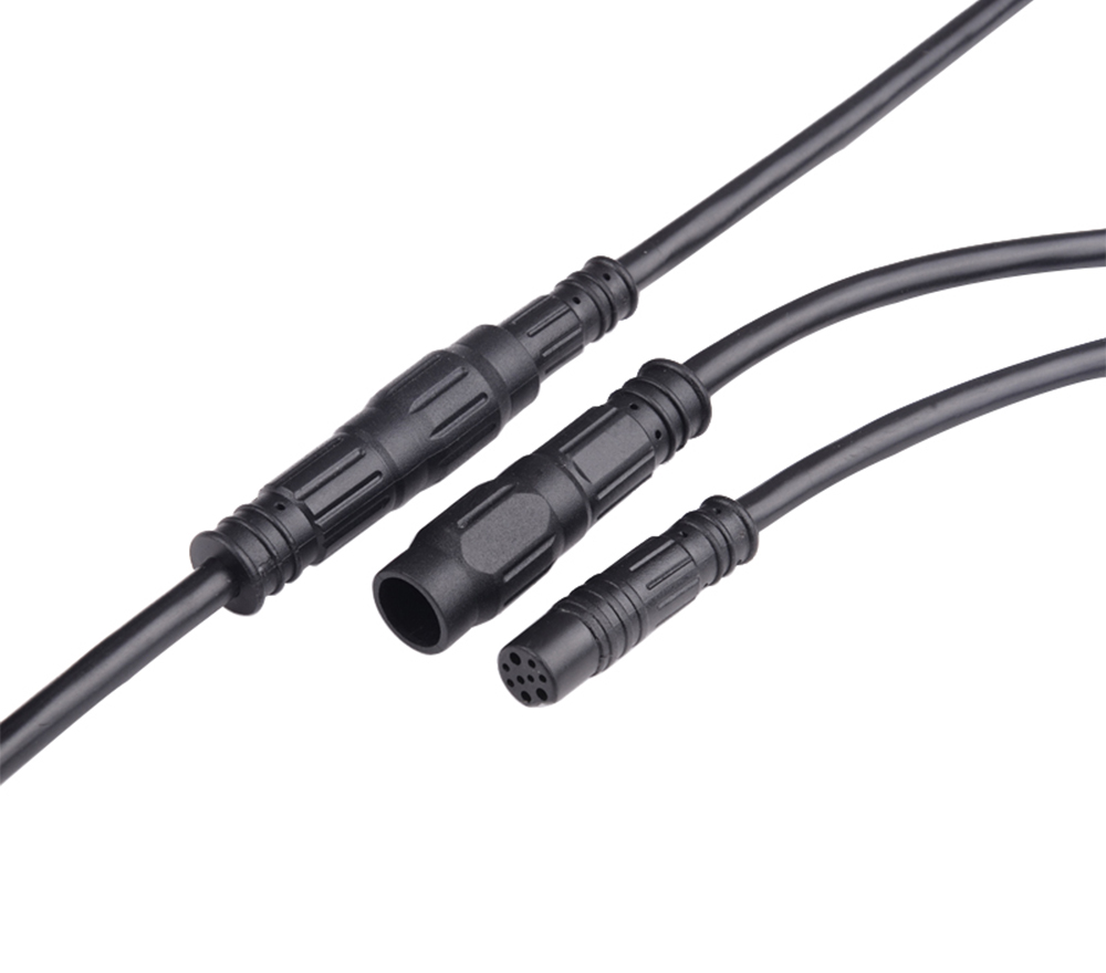 快速對插 led公母防水連接器m12連接器 電纜接頭 LED燈帶接頭